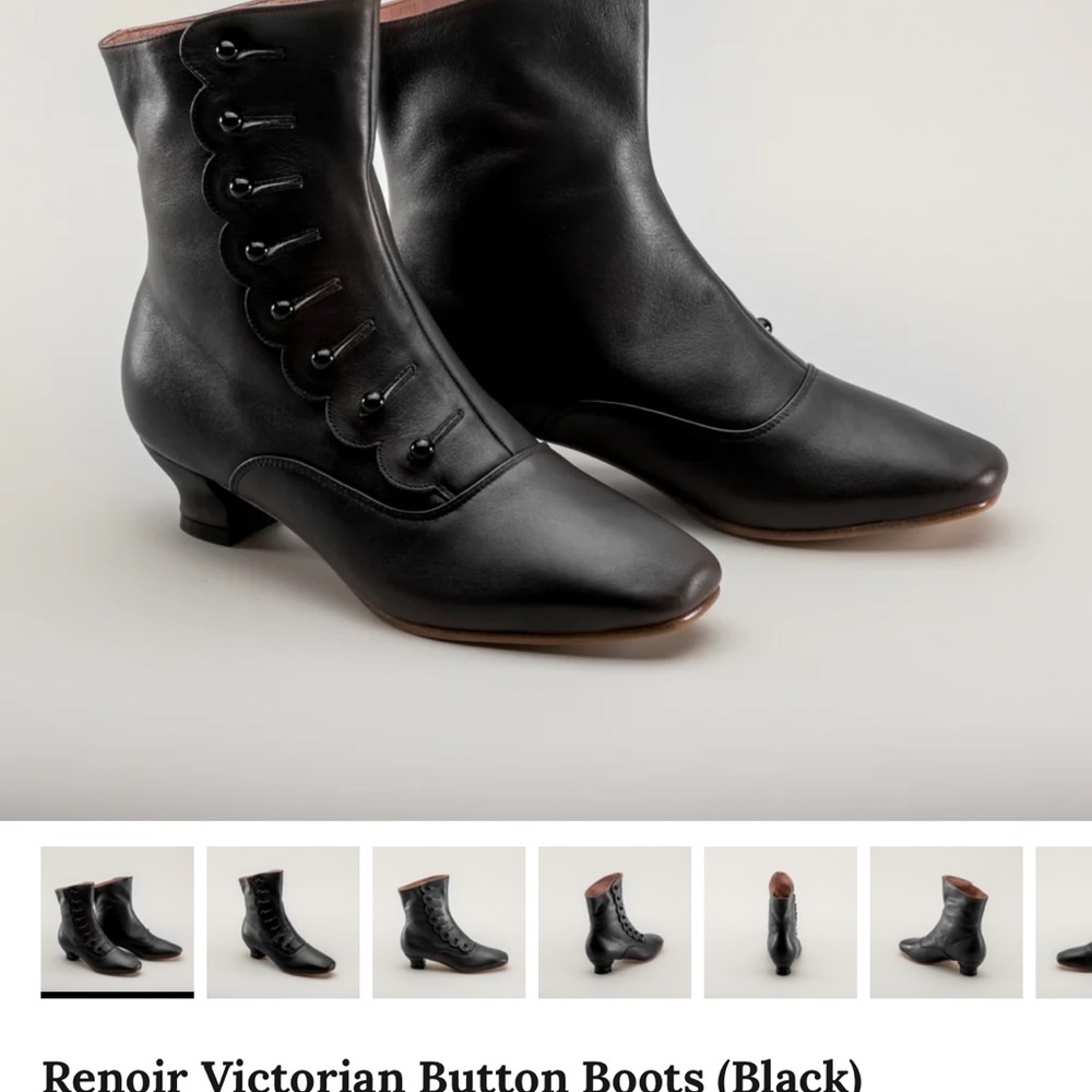 Renoir Black Heeled Boots American Duchess